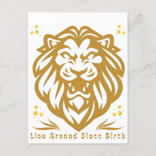 Invitation Carte Postale Lion autour depuis la naissance : Drôle Lazy Desig