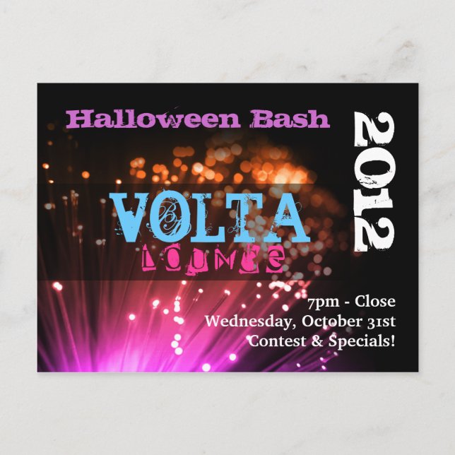 Invitation Carte Postale Lites & Fumée Halloween Bash Invitation/Circulaire (Devant)
