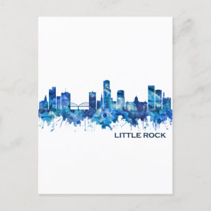 Invitation Carte Postale Little Rock Skyline Blue