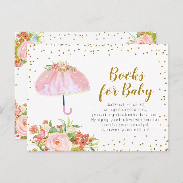 Invitation Carte Postale Livres Avril Pluie Amène Fleurs de Mai pour bébé (Devant / Derrière)