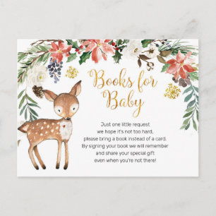 Invitation Carte Postale Livres de Baby shower de Woodland pour Baby Card
