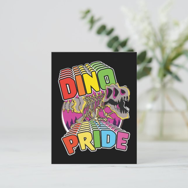 Invitation Carte Postale Logo de Dino Pride (Debout devant)