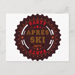 Invitation Carte Postale Logo de la fête de ski d'Apres