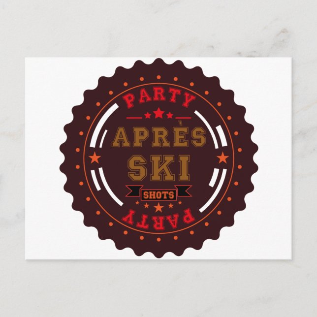 Invitation Carte Postale Logo de la fête de ski d'Apres (Devant)