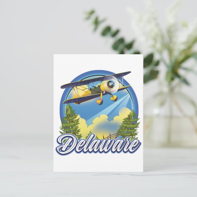 Invitation Carte Postale logo de voyage du Delaware (Debout devant)