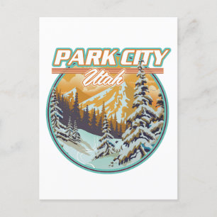 Invitation Carte Postale Logo de voyage Park City Utah