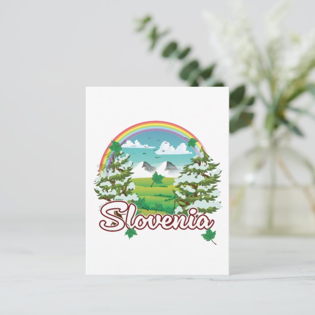 Invitation Carte Postale logo de Voyage Slovénie (Debout devant)