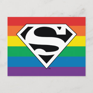 Invitation Carte Postale Logo Rainbow Superman
