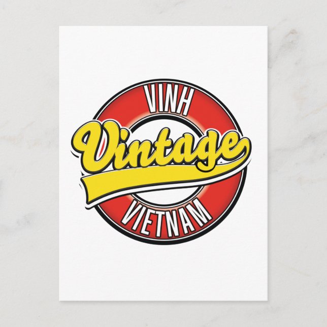 Invitation Carte Postale Logo vietnam retro (Devant)