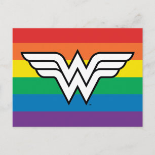 Invitation Carte Postale Logo Wonder Woman Rainbow