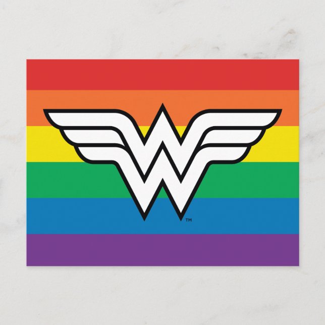Invitation Carte Postale Logo Wonder Woman Rainbow (Devant)