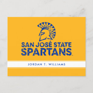 Invitation Carte Postale Logo Wordmark en détresse des Spartans de San Jose