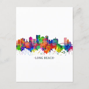 Invitation Carte Postale Long Beach California Skyline