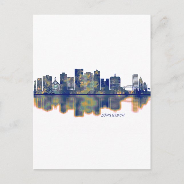 Invitation Carte Postale Long Beach Skyline (Devant)