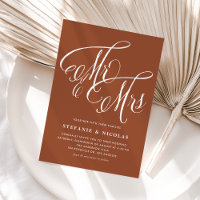 M. et Mme Rustic Calligraphy Mariage en terre cuit