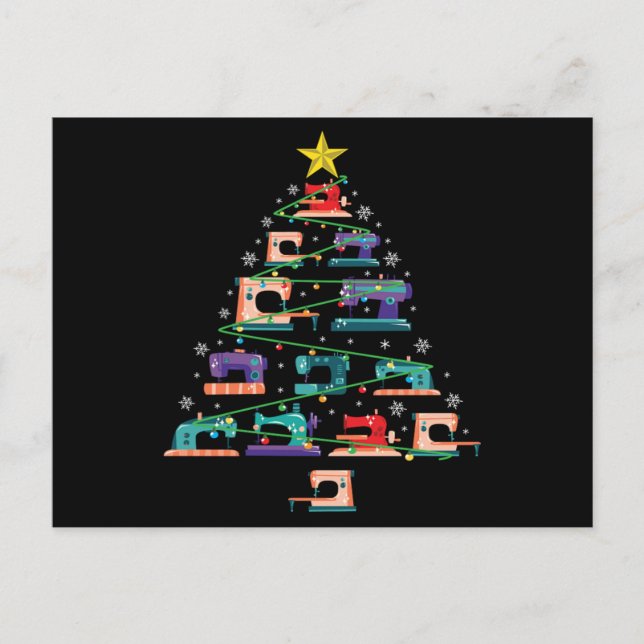 Invitation Carte Postale Machine à coudre de Noël Cadeau pour quilteur sapi (Devant)