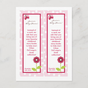Invitation Carte Postale Madame Bug Flower Pink de jardin de baie de 2