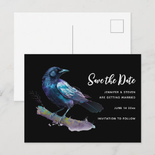 Invitation Carte Postale Magnifique corbeau sur une branche d'arbre Enregis