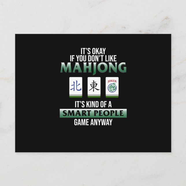 Invitation Carte Postale Mahjong Is A Smart People Game Mahjong (Devant)