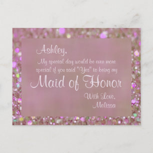Invitation Carte Postale Maid of Honor - Joli rose