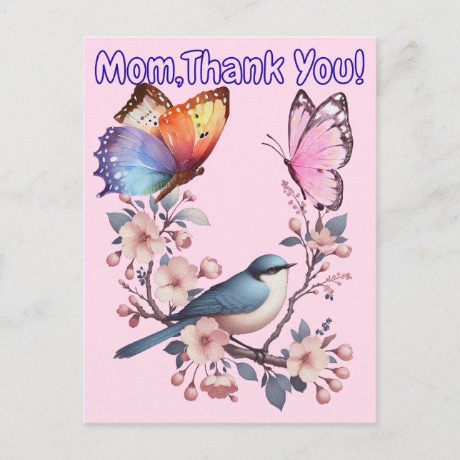 Invitation Carte Postale Maman, Merci ! (Devant)