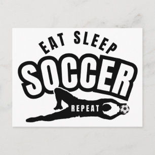 Invitation Carte Postale manger dormir football répéter