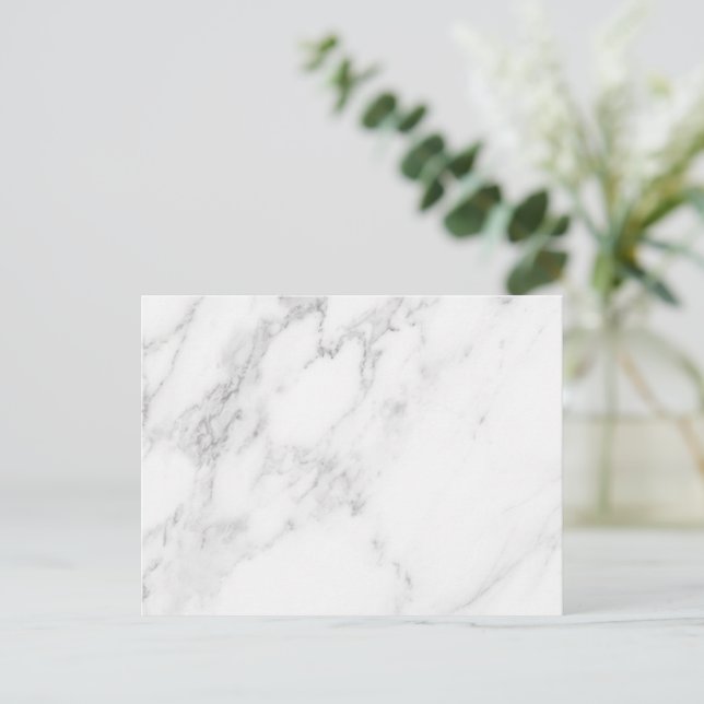Invitation Carte Postale Marbre Blanc (Debout devant)