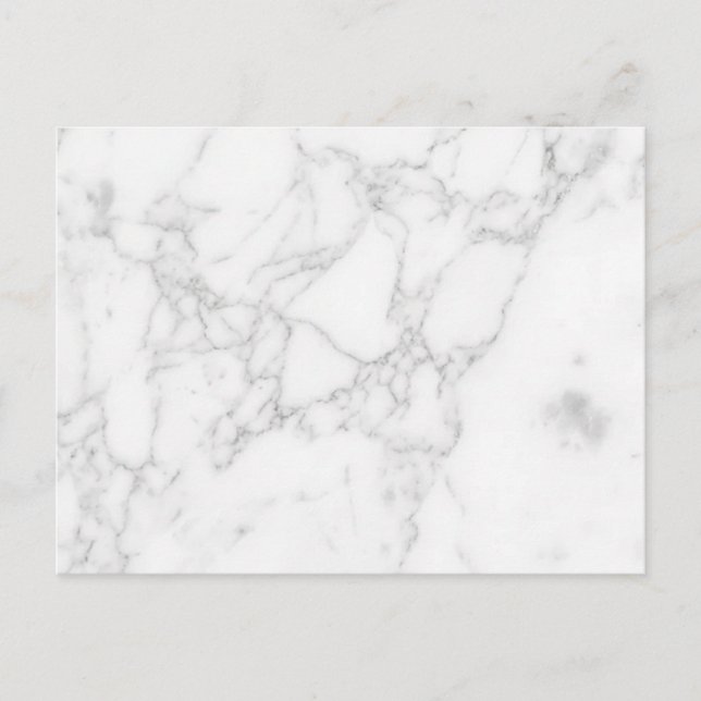 Invitation Carte Postale Marbre Blanc (Devant)