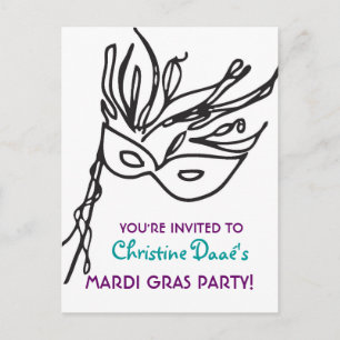 Invitation Carte Postale Mardi Gras !