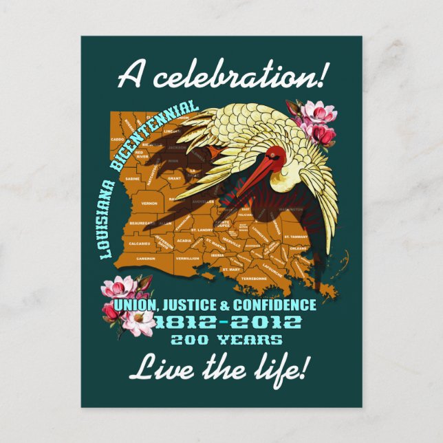 Invitation Carte Postale Mardi Gras Louisiane Bicentennial Party Voir Notes (Devant)