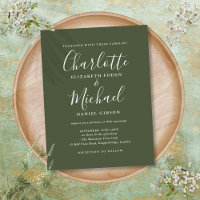 Mariage à l'écriture signature Vert Olive