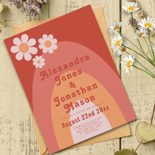 Invitation Carte Postale Mariage automnal moderne rétro avec arche florale 