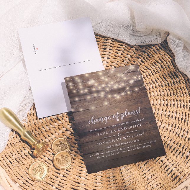 Invitation Carte Postale Mariage campagnard Élégant Changement De Script De (Créateur téléchargé)