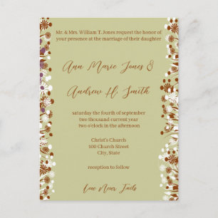 Invitation Carte Postale Mariage Chrétien Teintes Terreuses L'Amour Ne Fait