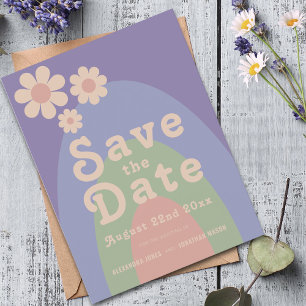 Invitation Carte Postale Mariage d'arche moderne Retro Daisy