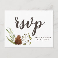Mariage de cône de pin conifère rustique Rsvp