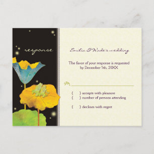 Invitation Carte Postale Mariage de couple de grenouilles lunaires RSVP