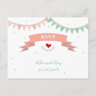 Invitation Carte Postale Mariage de lapin de la lèvre lunatique RSVP