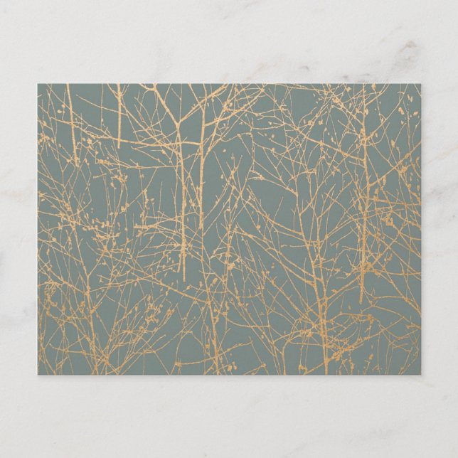 Invitation Carte Postale Mariage de l'ardoise 'Arbre' RSVP (Devant)