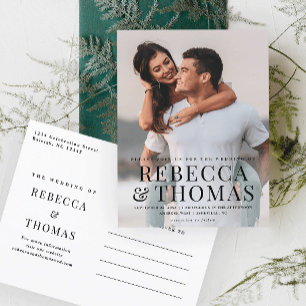 Invitation Carte Postale Mariage de recouvrement de type de photo moderne
