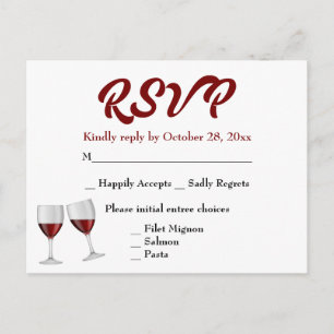 Invitation Carte Postale Mariage de Vins de Champagne RSVP Bourgogne