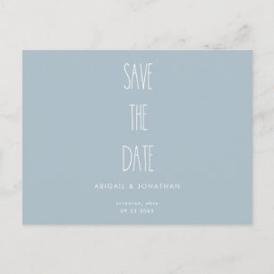 Invitation Carte Postale Mariage d'hiver bleu Icy simple Enregistrer la dat
