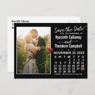Invitation Carte Postale Mariage Enregistrer la date Novembre 2023 Calendri
