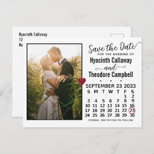 Invitation Carte Postale Mariage Enregistrer la date Septembre 2023 Calendr