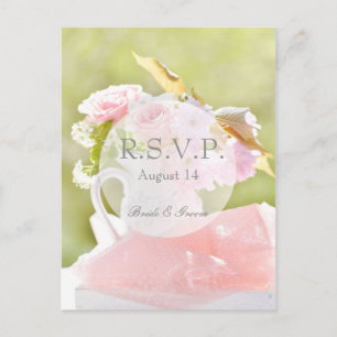 Invitation Carte Postale Mariage Fleur de printemps frais RSVP