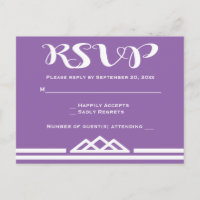 Mariage Géométrique Triangle Rétro RSVP Violet