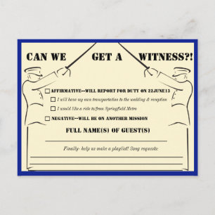 Invitation Carte Postale Mariage militaire RSVP