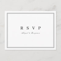 Mariage minimaliste élégant noir et blanc RSVP