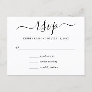 Invitation Carte Postale Mariage moderne simple RSVP