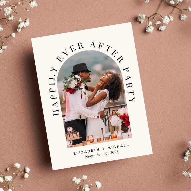 Invitation Carte Postale Mariage Photo Arche de la Fête de Bonheur Éternel (Créateur téléchargé)